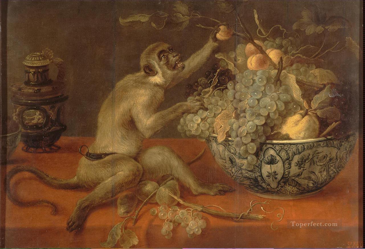 Snyders Frans Nature morte avec un singe Peintures à l'huile